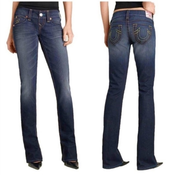 True Religion Denim - TRUE RELIGION ROCKSTAR GINA Boot Cut
Women's Dark Blue Jeans Size 24 World Tour
